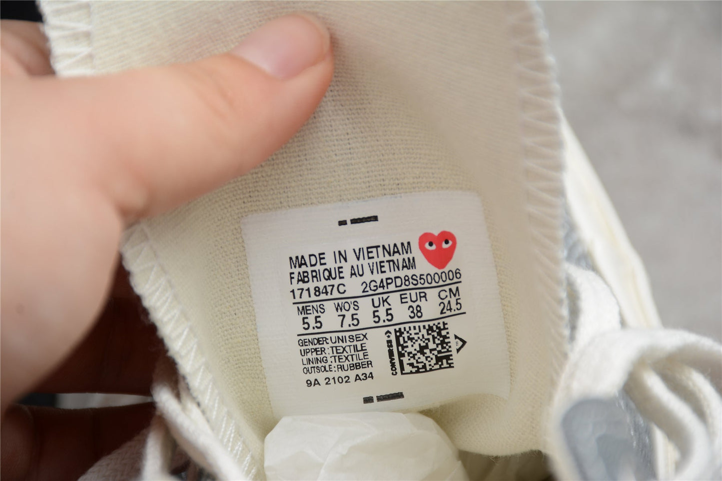 Comme des Garçons Play Chuck 70 HI Platform Grey