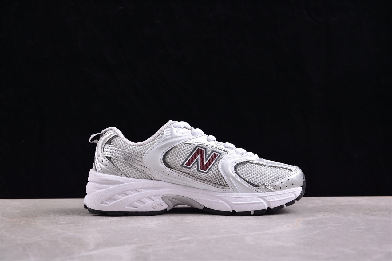 NB 530 Silver / Burgundy
