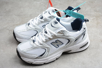 NB 530 White / Navy Blue