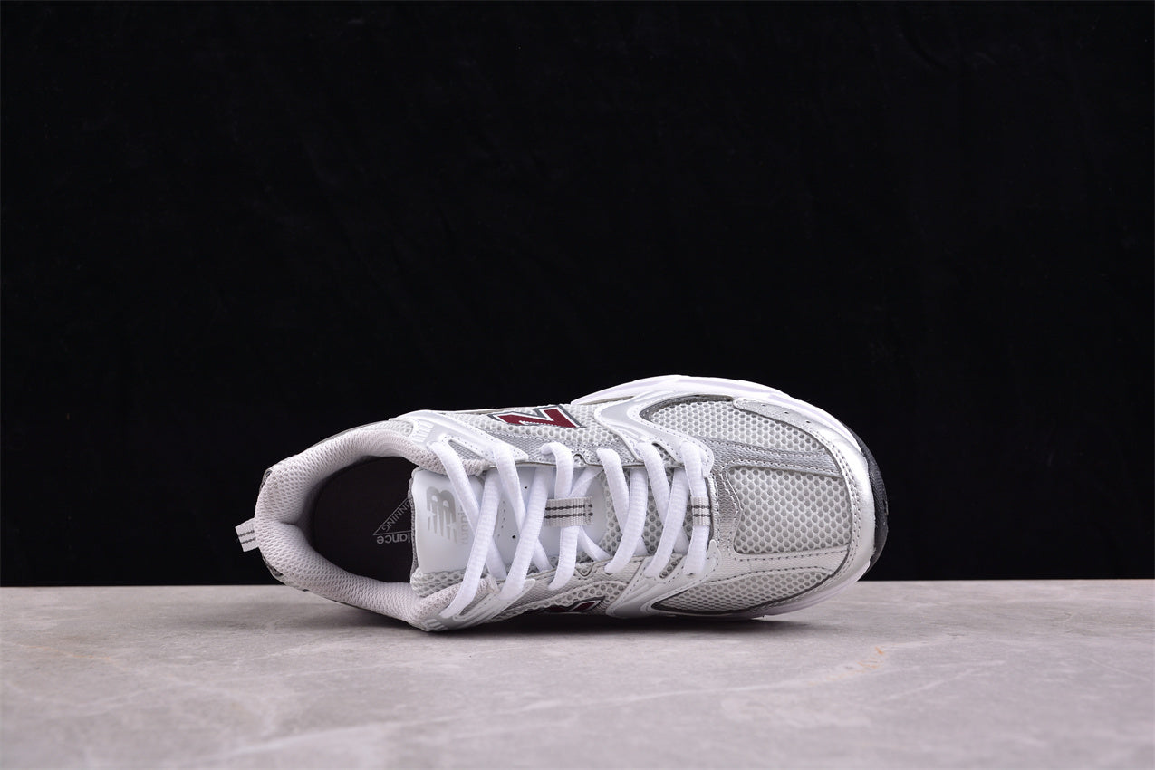 NB 530 Silver / Burgundy